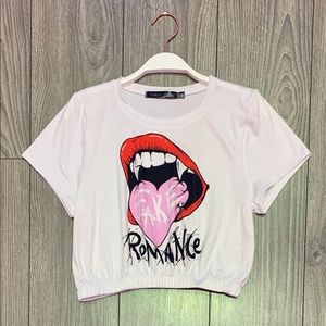 Fake romance, crop top tee 💔